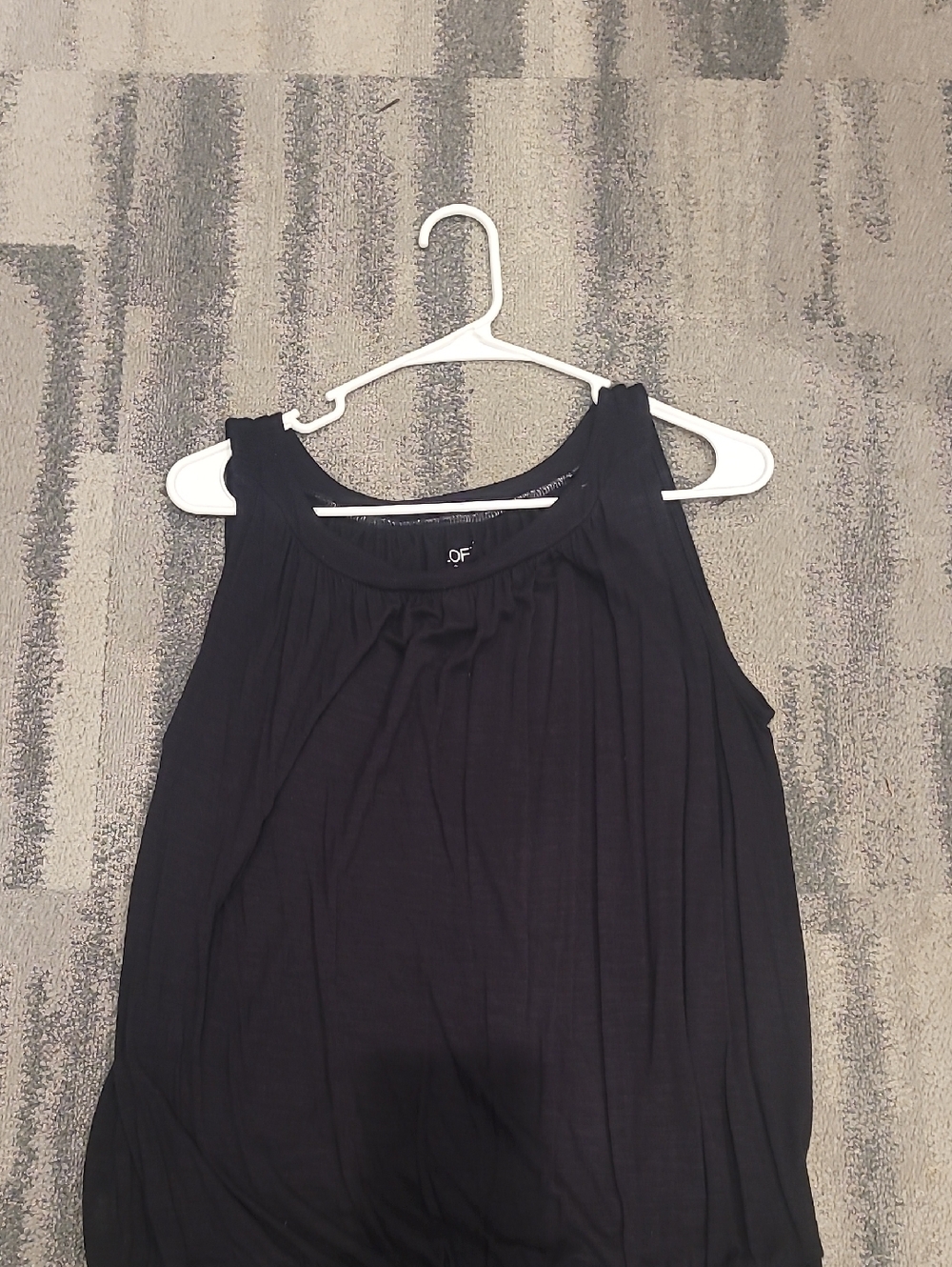 Black Sleeveless Scoop Neck Women's Top -